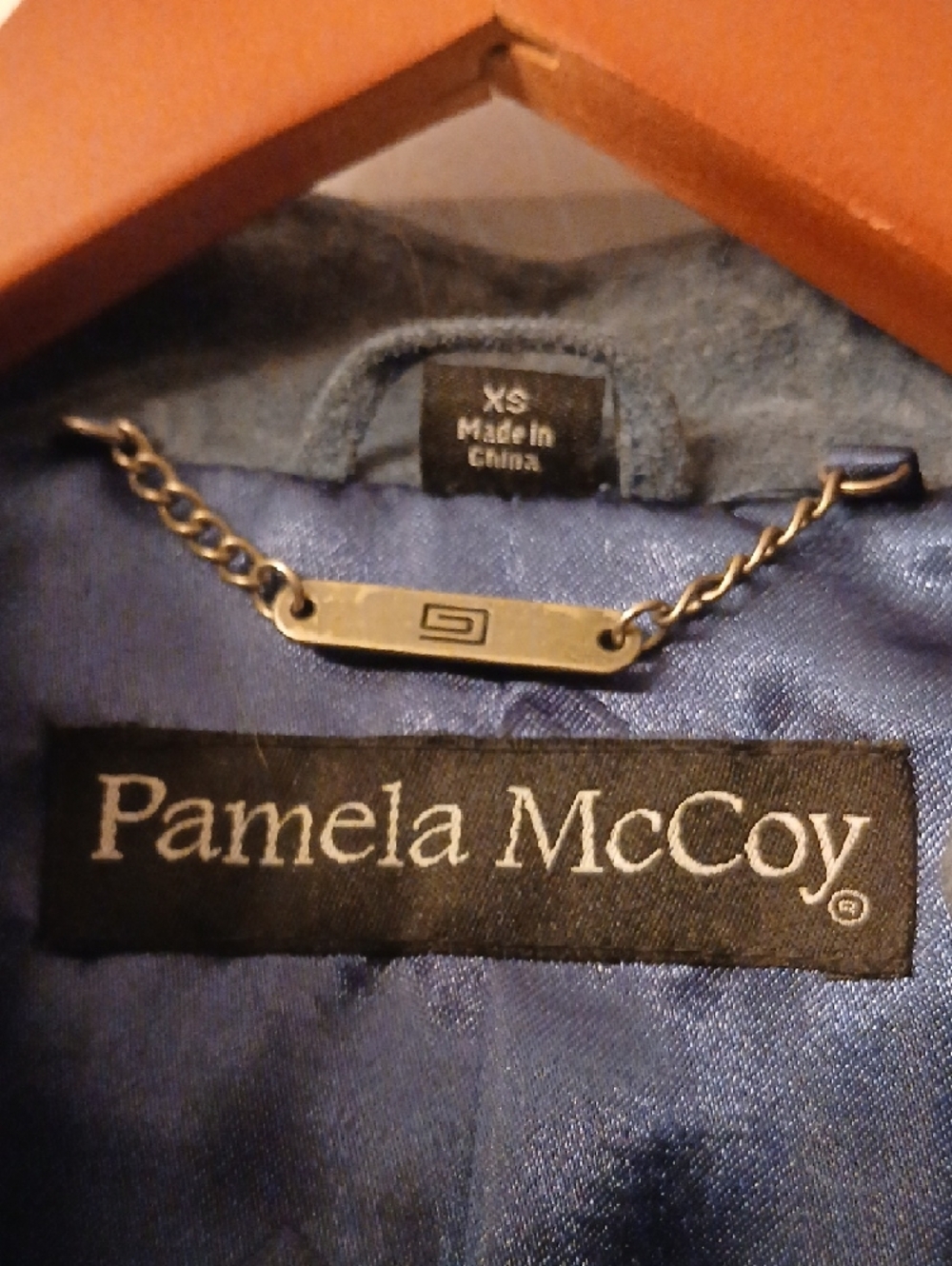 Pamela McCoy Denim-Blue Suede Fringe Jacket - Picture 2 of 11